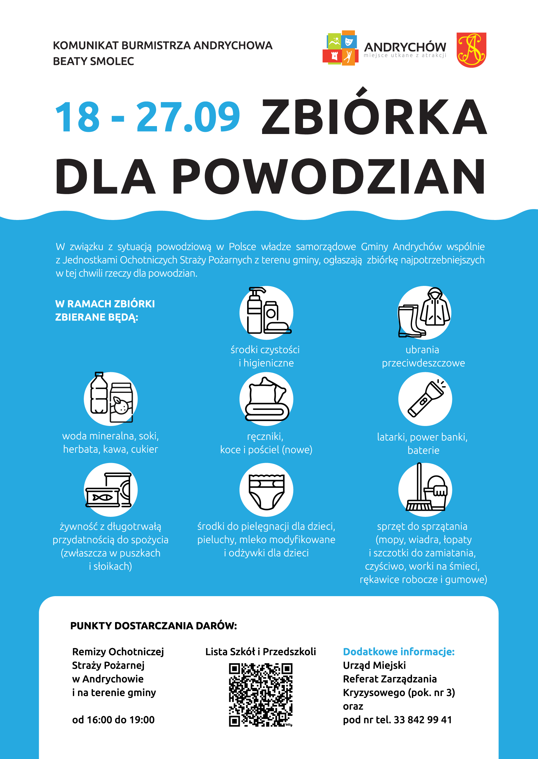 MOSKiT plakat zbiórka dla powodzian A3 internet