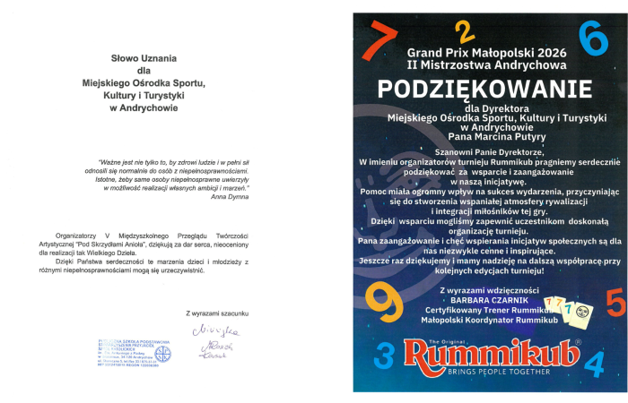 Podziękowania dla MOSKiT